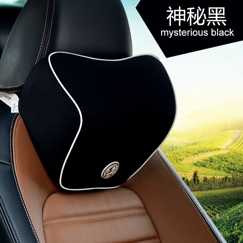 Bilpute nakkestøtte nakkepute minne bomull sortere passform kropp ryggrad kurve ortopedisk pute sete polyester: Svart