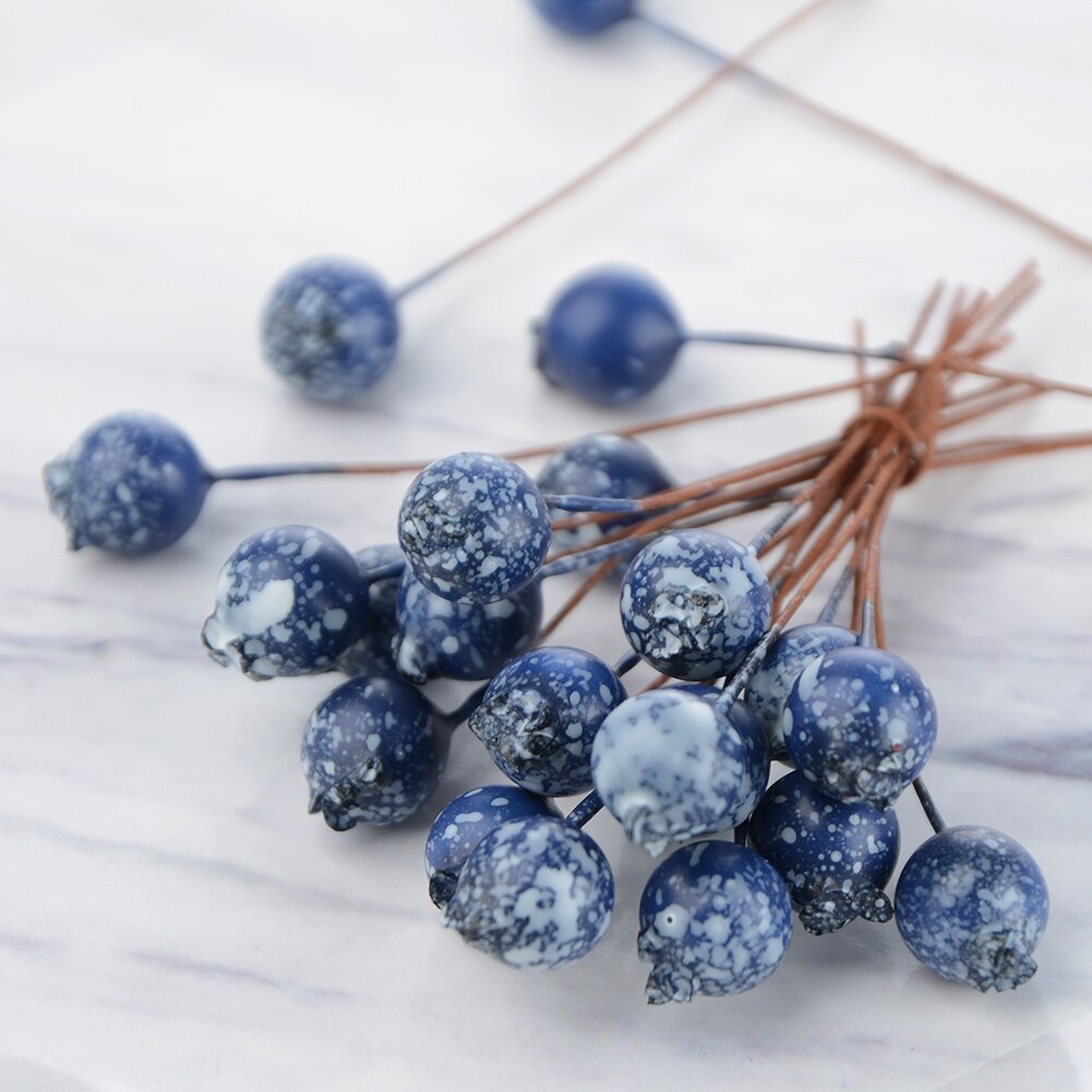 50Pcs Simulatie Caryopsis Blauw Berry Kunstmatige Plant Decor