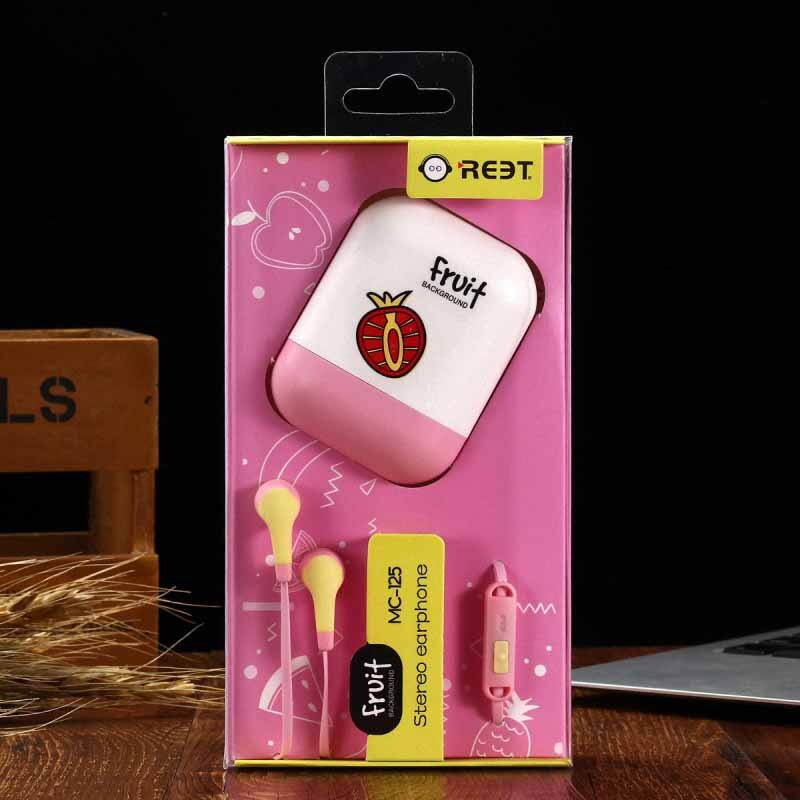 Écouteurs intra-auriculaires mignons pour fille enfants avec micro 3.5mm écouteurs universels de fruits stéréo compatibles avec SmartPhone: Pink