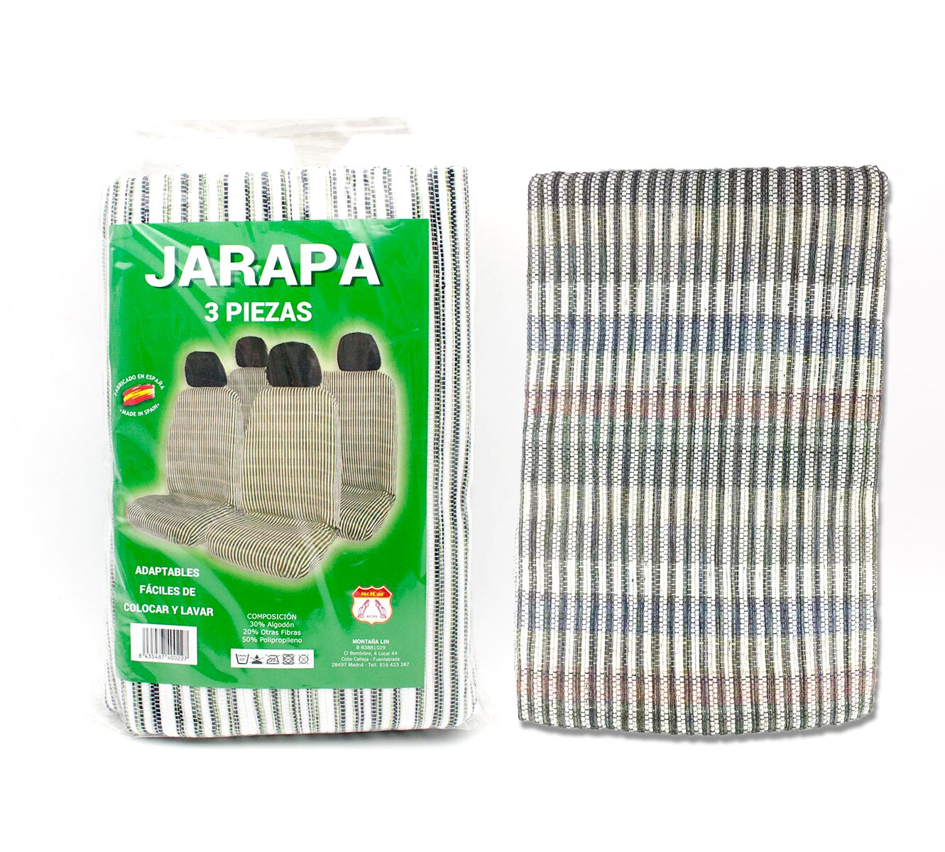 MOLCAR Jarapas Funda de Asientos para Coche Juego de 3 piezas Color BEIGE Set Harapas Classic Automovil
