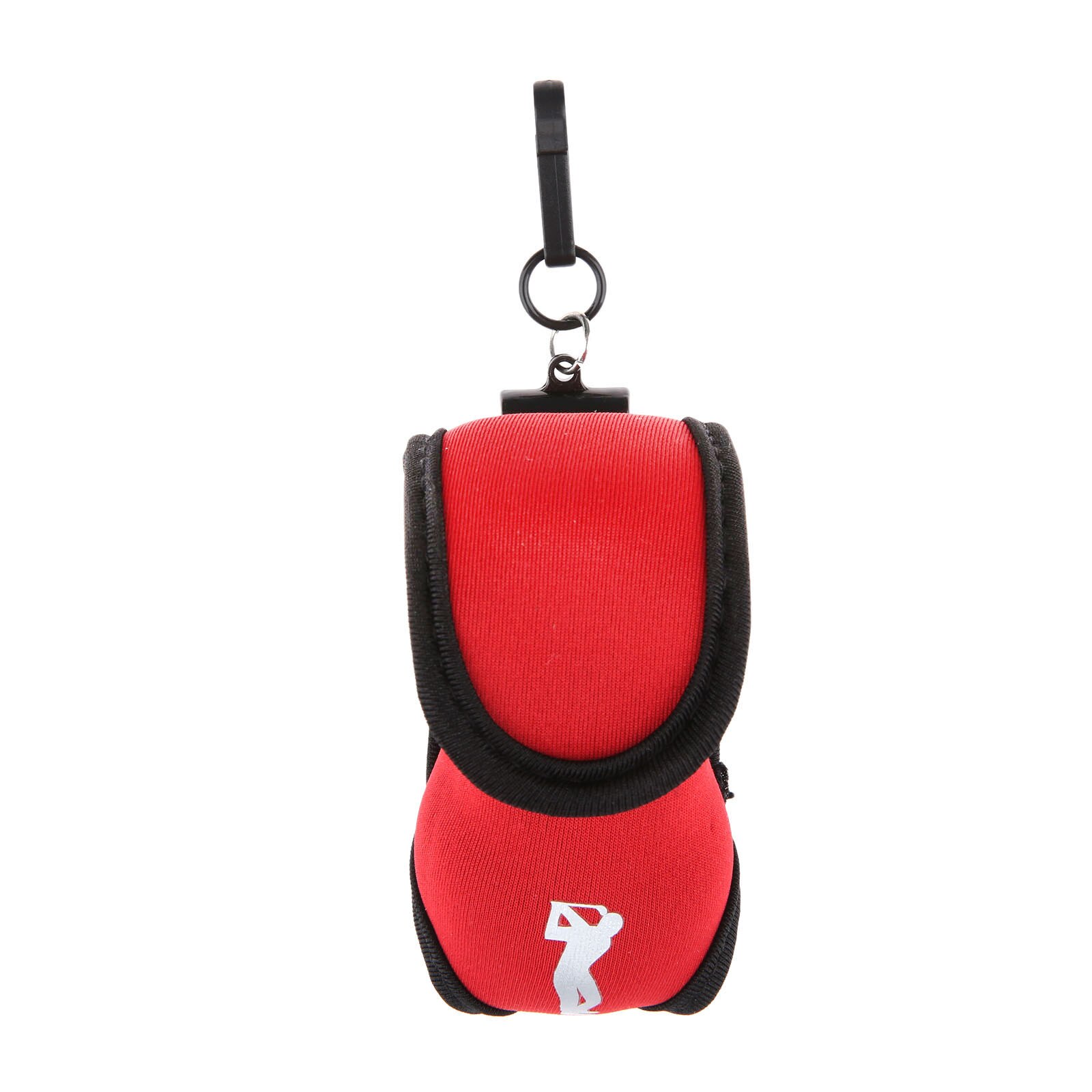 Neoprene portátil mini saco de bola de golfe t titular armazenamento caso carry bolsa pacote com cintos cintura clipe para treinamento 8 cores: Red