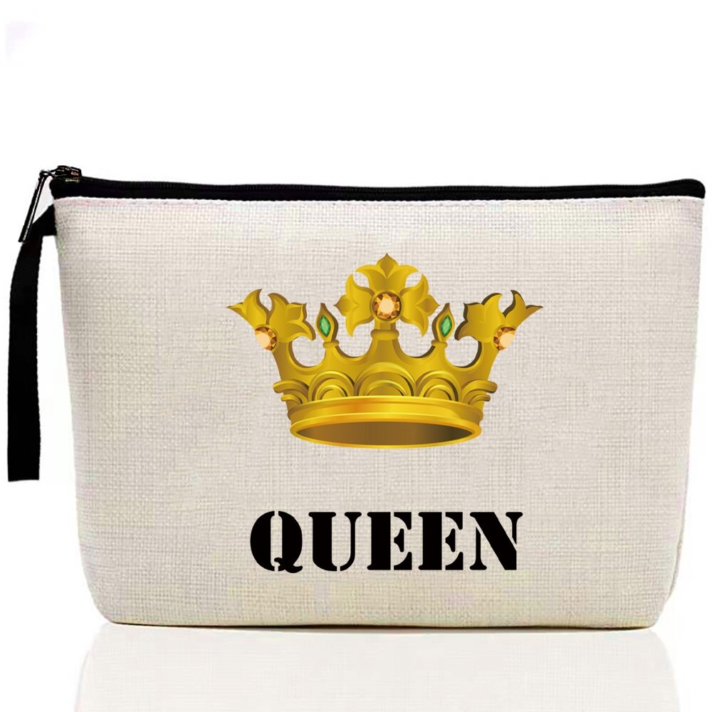 Meisje Make-Up Tas Queen Patroon Klassieke Organizer Bag Zakjes Voor Reistassen Pouch Vrouwen Opslag Cosmetische Tas: Queen 4