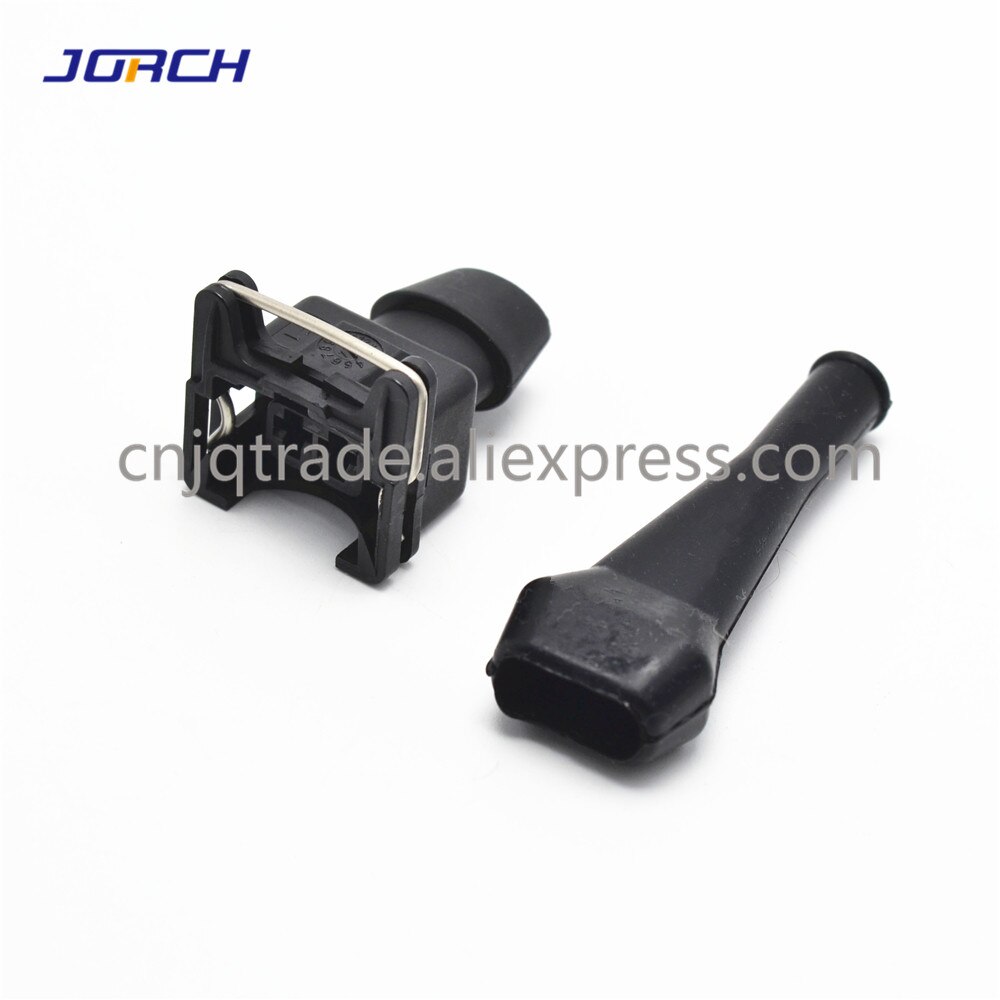1 Set 2 Pin Amp Tyco Brandstofinjector Connector Waterdicht Junior Power (Mini Timer) plug Met Rubber Boot Voor Auto 'S: 1set of connector