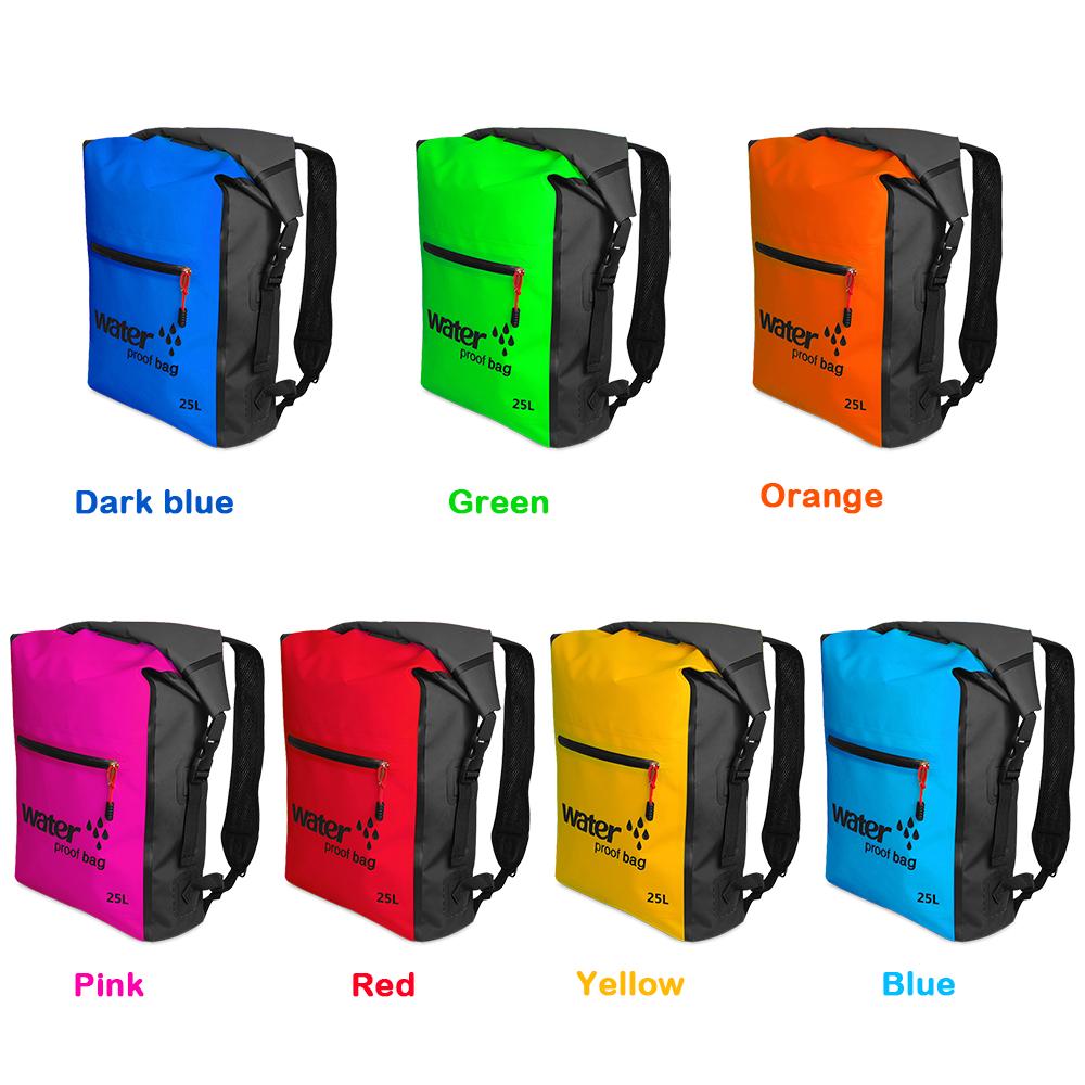 25L Outdoor Climbing Waterproof Dry Bag Rucksack Floating Backpack Sports Bag Cover Camping Hiking Rafting Boating Trekking Bag