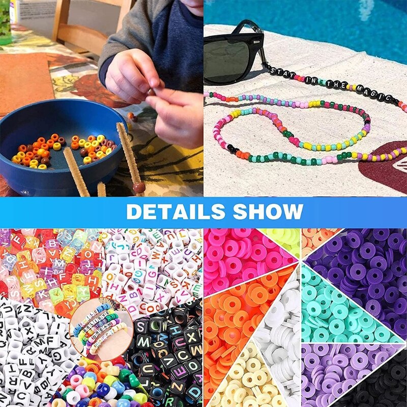 Clay Beads For Jewelry Making Kit Parent-Child Activity Glass Seed Beads for DIY Bracelet Making Kit for Kids Girls