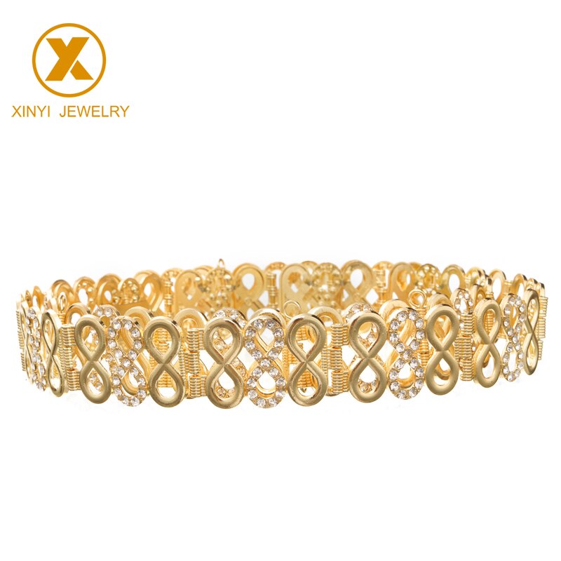 Lichaamssieraden glanzende zinklegering buikketting marokkaanse stijl sieraden riem holle trouwriem