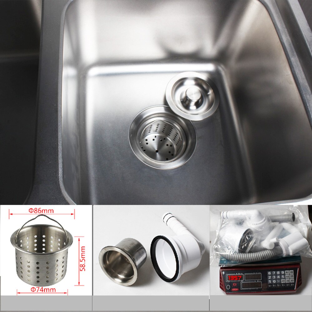 Talea Double kitchen stainless steel sink drainage set with hose Deodorant sink downcomer drain strainer with overflow Z8029C001