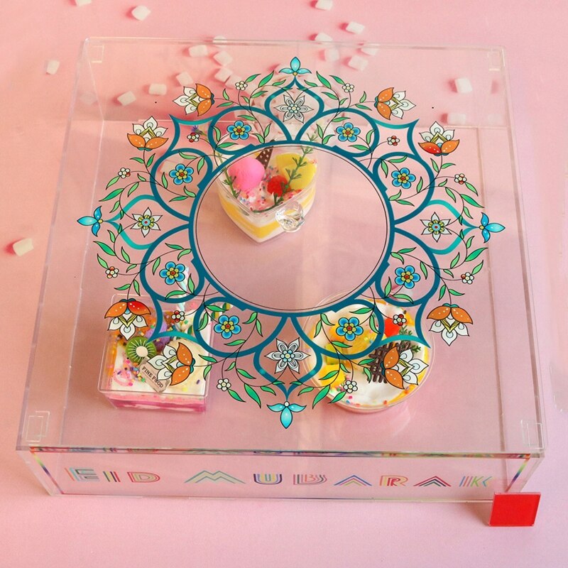 Transparent Acrylic Cake Display Cover Box for Cake Cookie Cupcake Stand