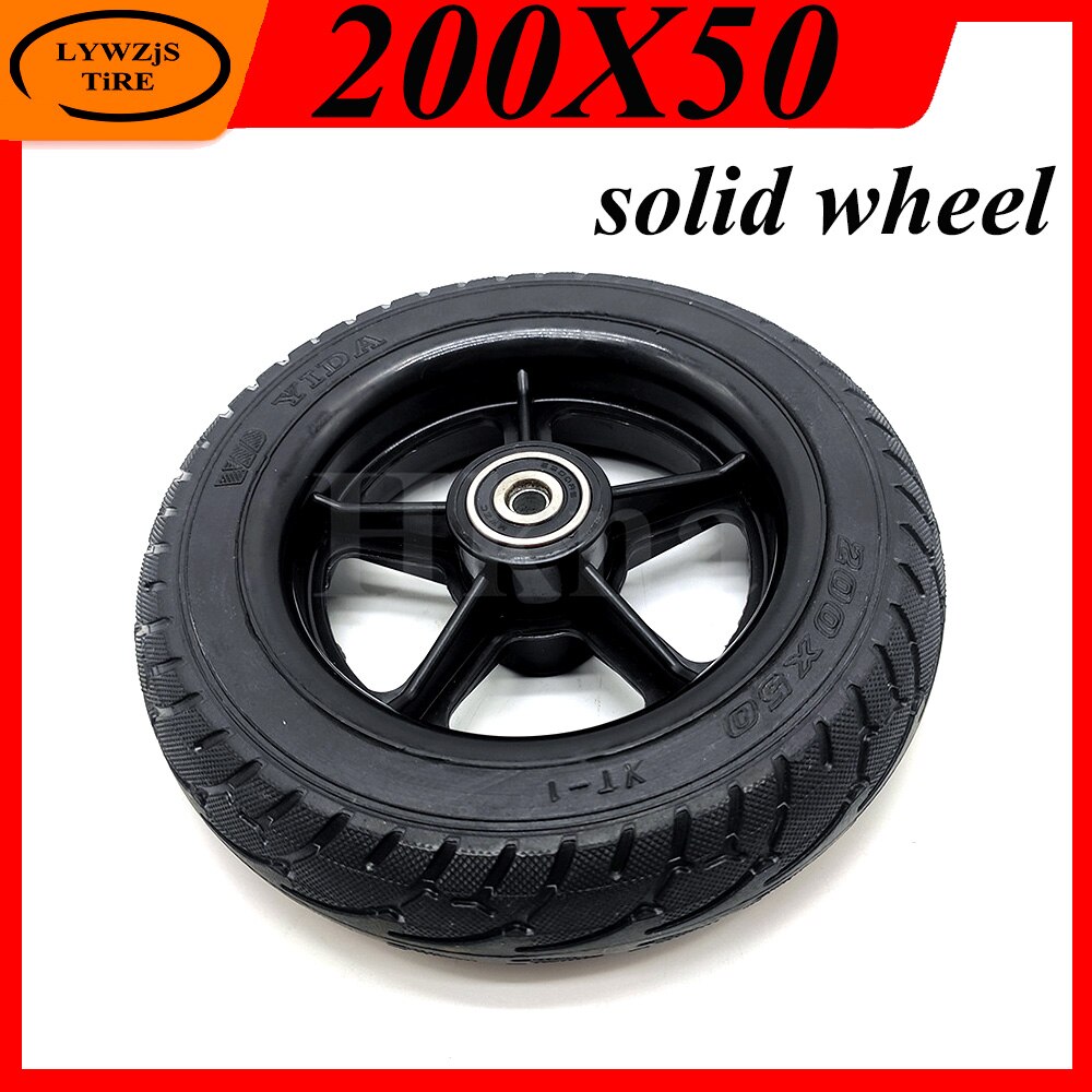 200x50 Solid Tire Wheel for Electric Scooter 8 Inch Solid Wheel Explosion-proof Puncture Proof Tubeless Tyre Parts