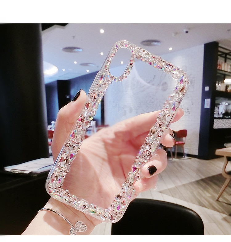 Luxury Funds Capa Bling Diamond Rhinestone Crystal Clear Soft Case Cover For iPhone11 12 pro max X XS MAX XR 8 7 6 Plus 5S Coque