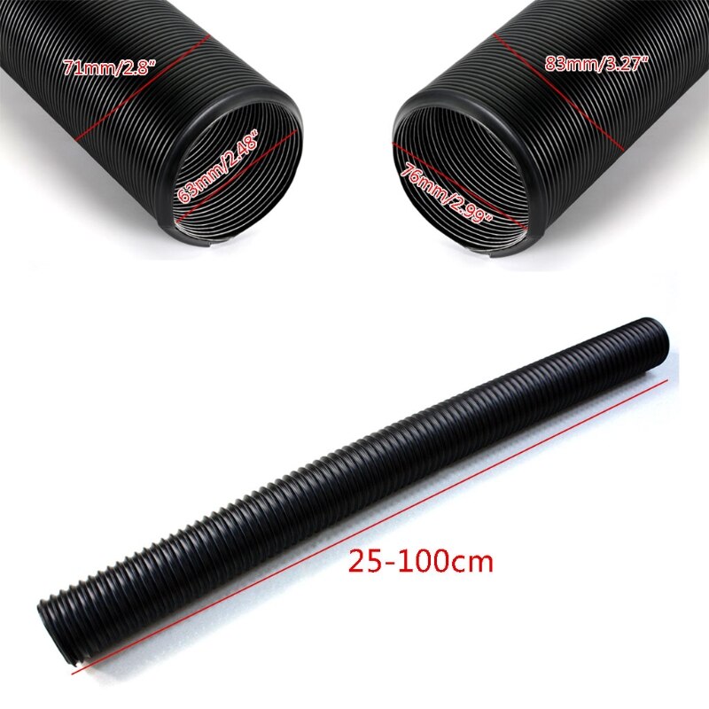 Car Engine Air Inlet Duct Pipe 63/76mm Cold Air Intake Plastic Tube Air Intake Filter Tube