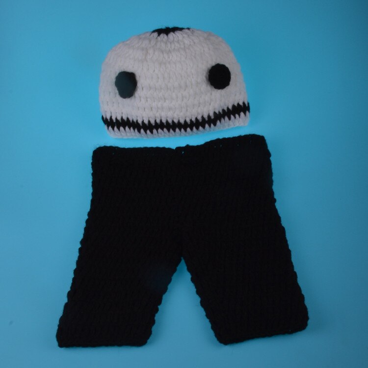 Virka nyfödd baby fotografering rekvisita bebis pojkar fotboll outfit stickade baby hatt byxor set gratis storlek för 0-3m mzs -15046