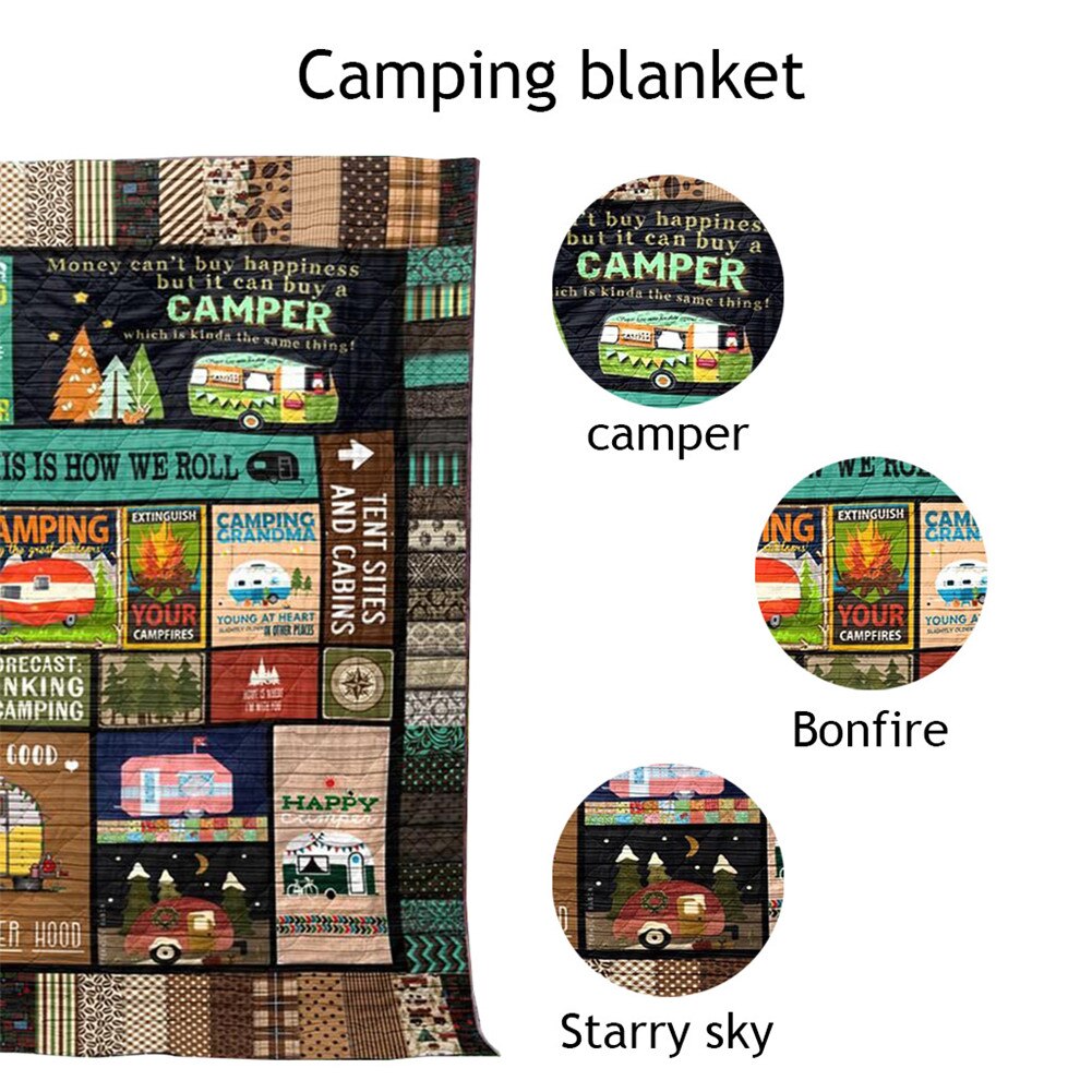 This Is How We Roll Camping Blanket Quilt Comforters with Reversible Cotton 3D Printing Camping Mat BV789