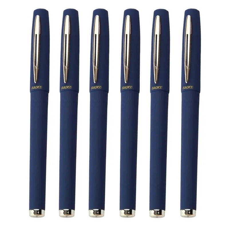 Bolígrafo de Gel de gran capacidad, 6 uds., 1,0/0,7/0,5mm, plumas de escritura a mano para caligrafía, tinta negra/azul/roja de carbono, suministros escolares: YELLOW / Negro