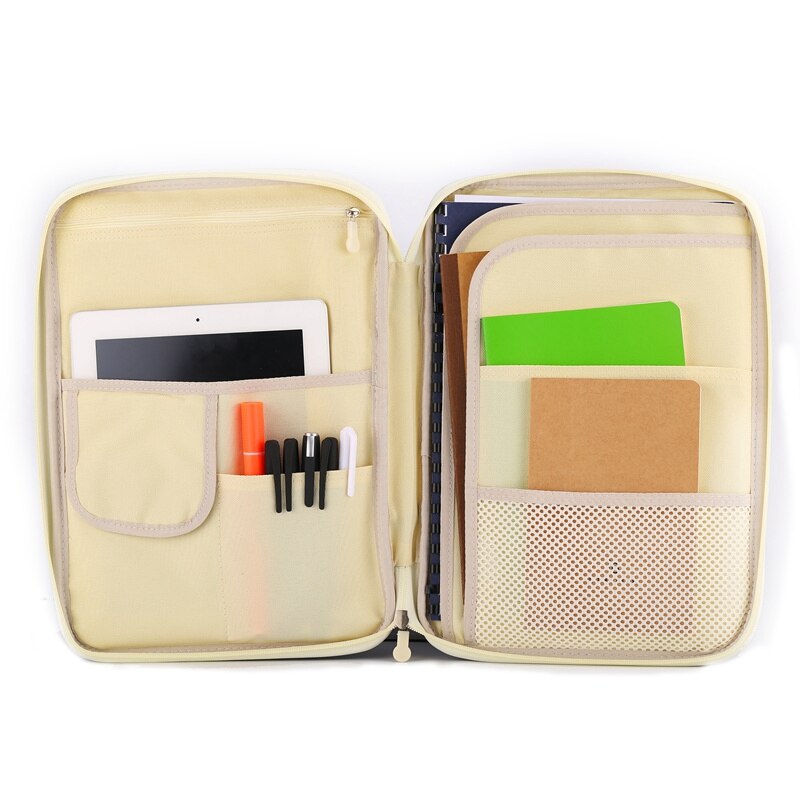 Carpeta multifunción A4 bolsa de almacenamiento portátil Tablet archivo producto impermeable Nylon almacenamiento bolsa archivo pluma de cuaderno ordenador