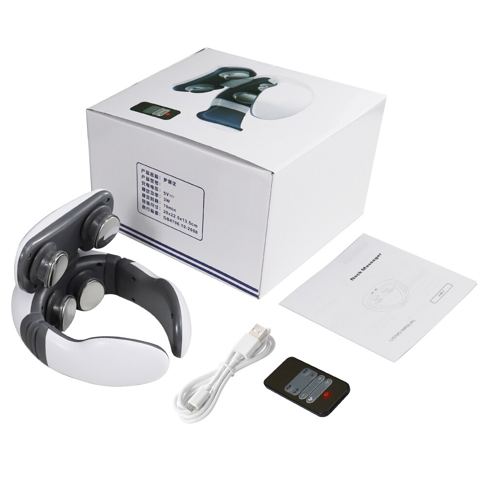 Elektryczny masażer szyi inteligentny szyi i masaż pleców impuls elektryczny ciała masaż odcinka szyjnego relaks 4D terapia magnetyczna masaż: Type 1 White