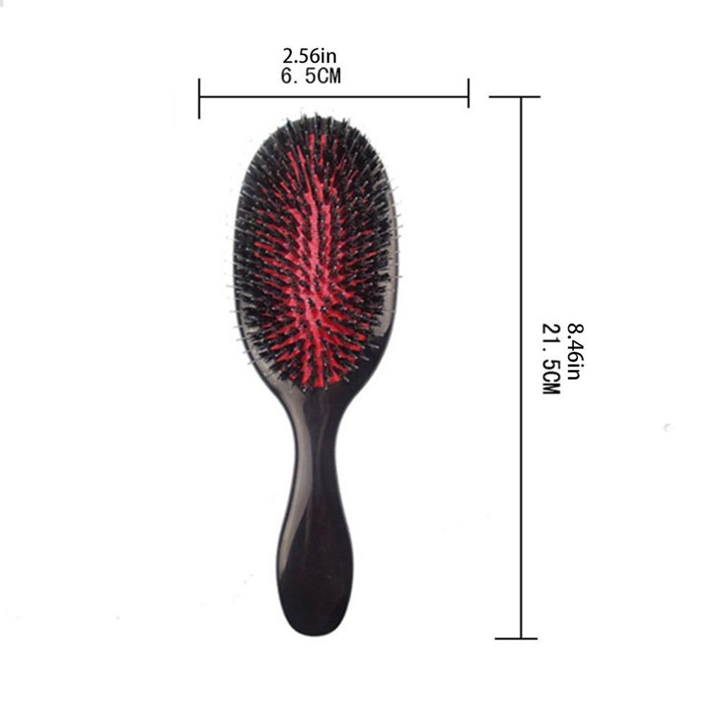 Black Hair Brush Oval Boar Bristle Nylon Hair Comb Anti-static Hair Scalp Massager Comb Hairbrush Salon Hair Brush Styling Tool