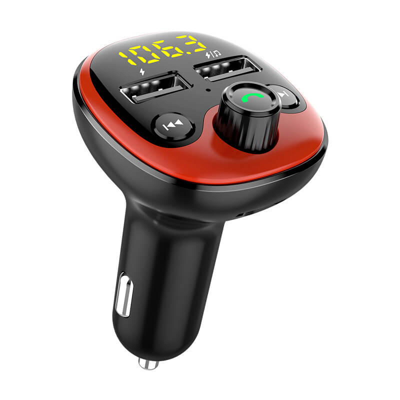 Car Charger Fm-zender Draadloze Muziek Bluetooth 5.0 Qc 3.0 3.1A Quick Charge Tf Card/U-Disk/MP3 Speler Telefoon Accessoires: Red