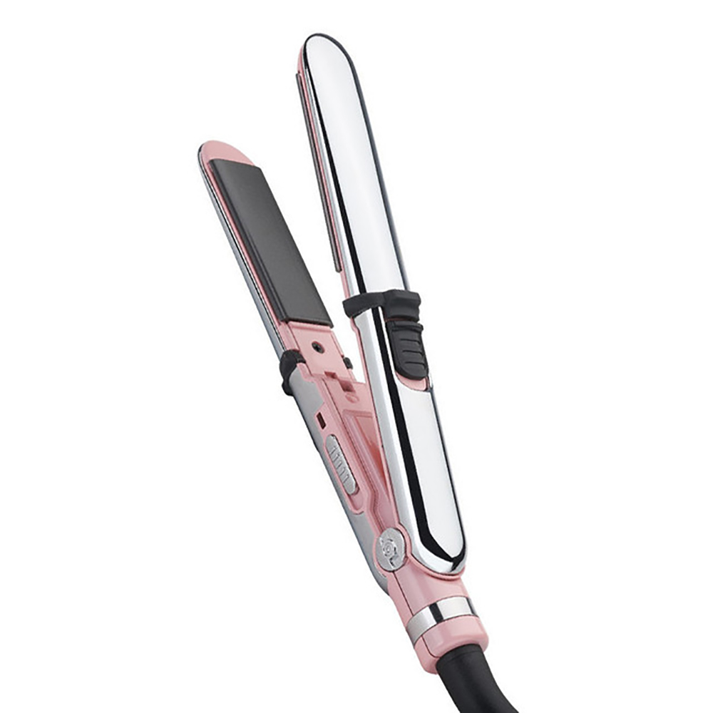 Mini 2 in 1 Hair Straightener 38W Curling Flat Iron PTC Fast Heating 3 Gears Straight Splint Electric Perm Stick Styling Tools: Pink / EU
