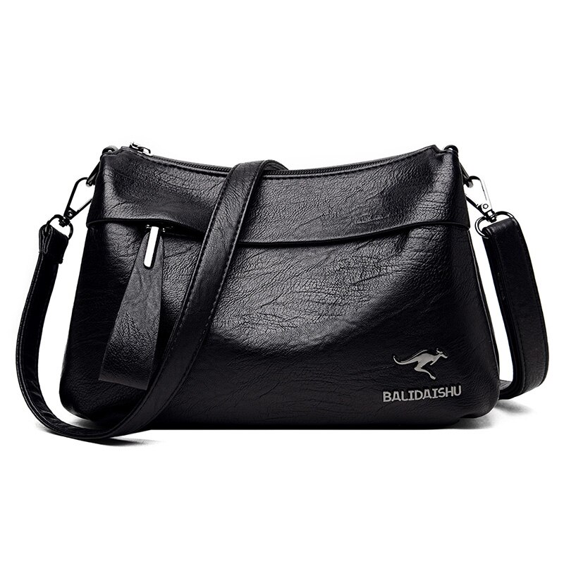 bandoleras de piel Casual bandolera Lisa bolsas para las mujeres de lujo bolsos de las mujeres bolsos de Sac principal: Black