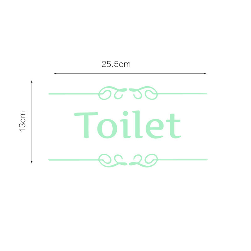 Selvlysende toiletvægklistermærke badeværelse glød i mørket dørklistermærker indretning wc indendørs vinyldecals vintage vægdekoration: Toilet