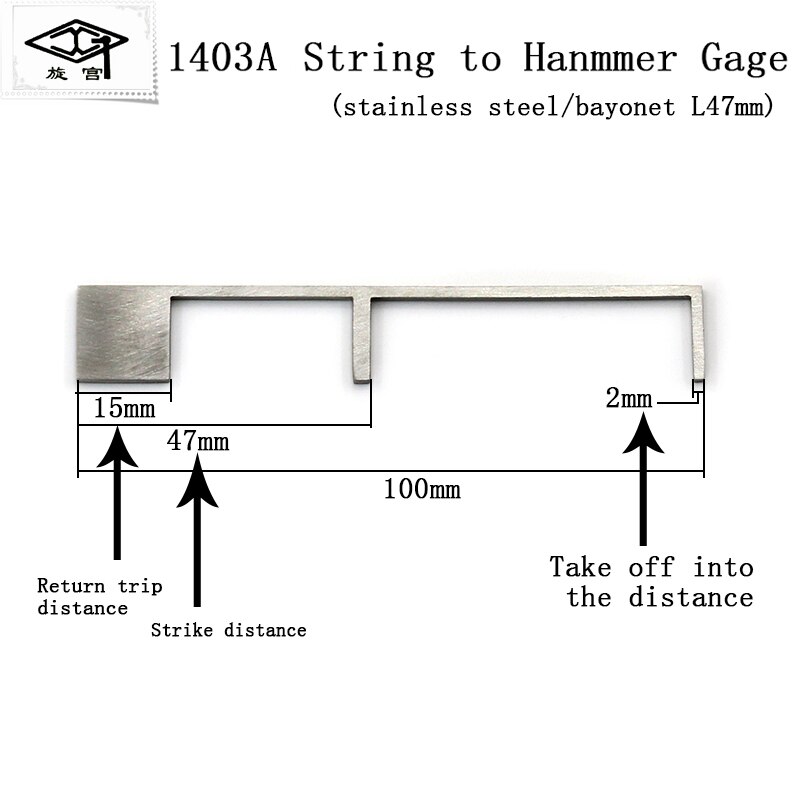 Piano Tool Tuning Tool 1403 1403A/B Striking Distance Measuring Instrument (Adjustable): transparent