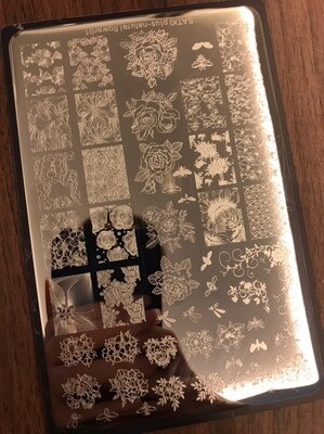 14.7cm XL Big Rectangle Nail Stamping Plates Autumn Leaves Stainless Nail Art Stamp ZJOY-PIUS Leaf/Flower Nail Printing Template