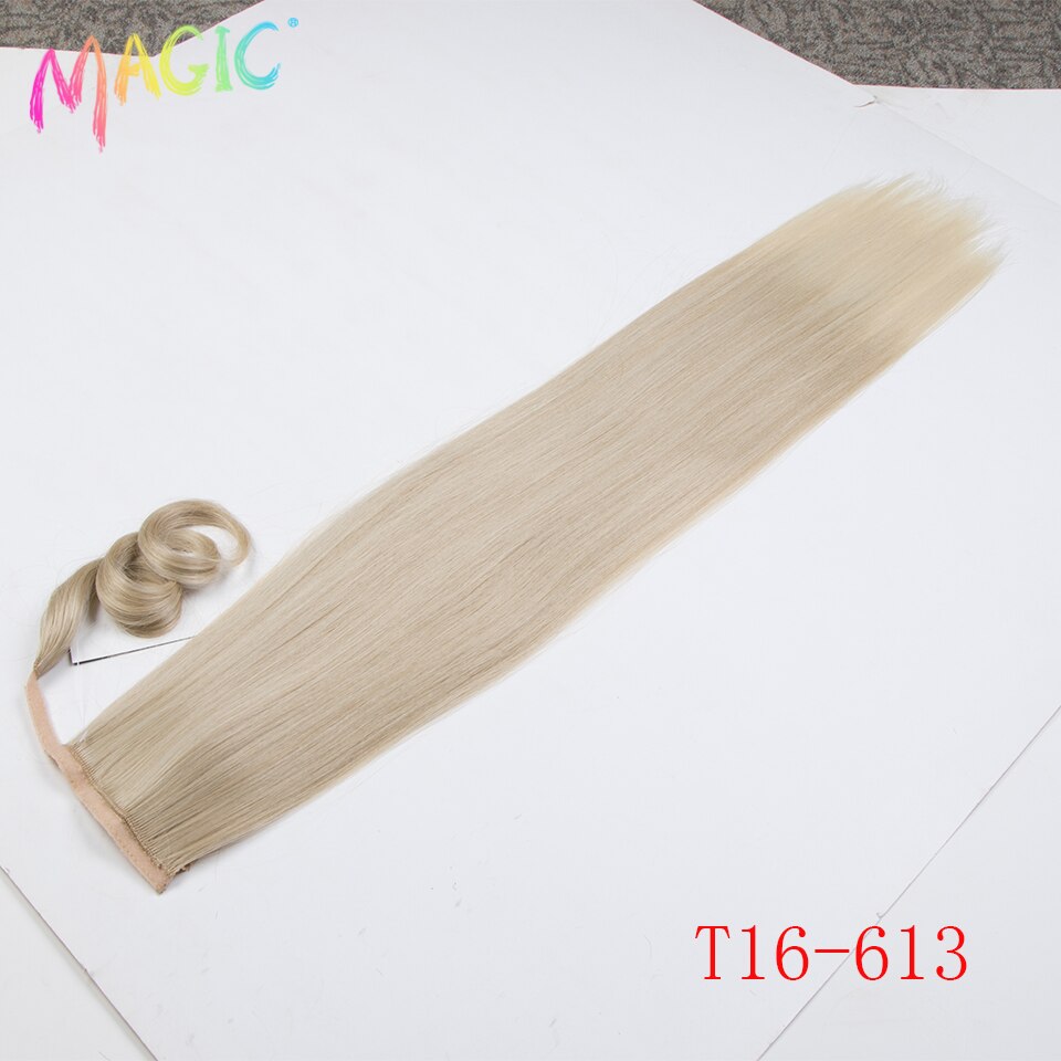 Magic Synthetische Lange Rechte Paardenstaart Haar 32 Inch Wrap Around Clip In Paardenstaart Haar Hittebestendige Staart Synthetische Extensions