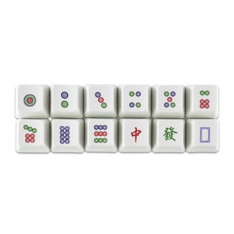 12-Key Dye Sublimation PBT Keycap Chinese Mahjong OEM R4 Supplement Mechanical Keyboard Keycap for cherry MX Switch