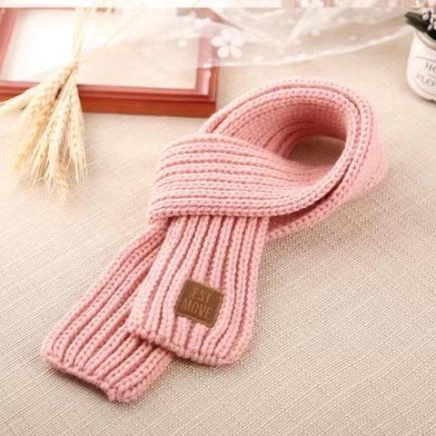 Bufanda de invierno para niños, abrigo de cuello para niño y niña, envoltura de cuello de bebé de lana cálida, cuello de punto para bebé de otoño: pink