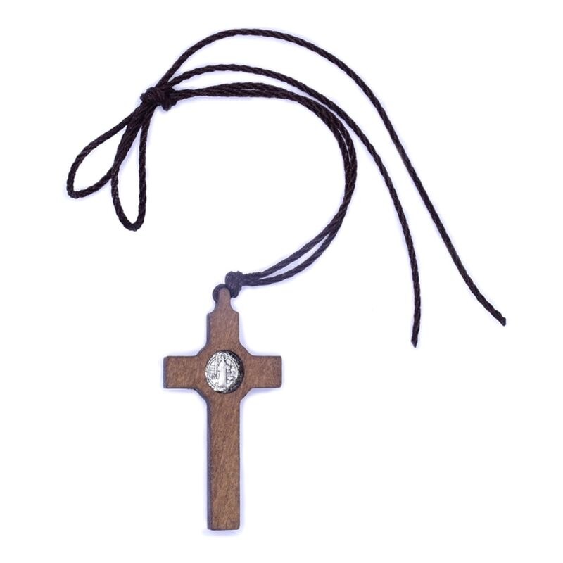Rétro jésus croix collier bois métal pendentif bijoux hommes femmes catholique religieux breloque