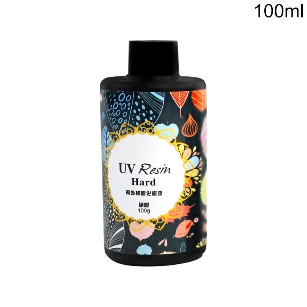 Faux Crystal Hard UV Resin Jewelry Making Epoxies Clear Ultraviolet Curing Epoxy DIY Glass Adhesive Glue Handmade Accessory: 100ml