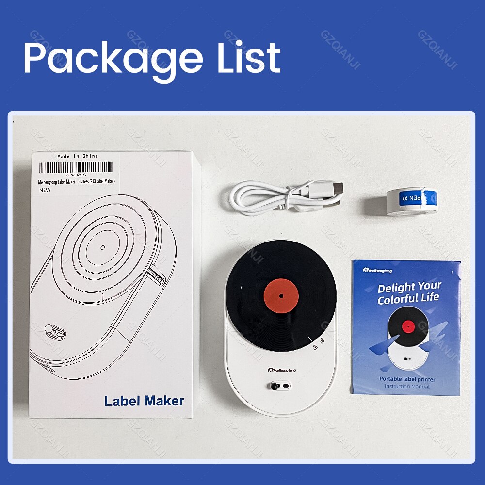 Gzqianji Mini Label Maker Machine Pocket Thermische Label Printer Alle In Een Diy Datum Sticker Label Machine Verschillende Papier Roll