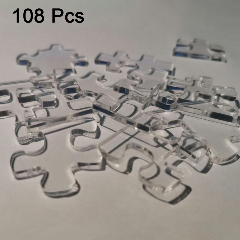 Puzle de cristal transparente para adultos, rompecabezas de acrílico, juguetes geométricos para chico: 108pcs 20cm x16cm