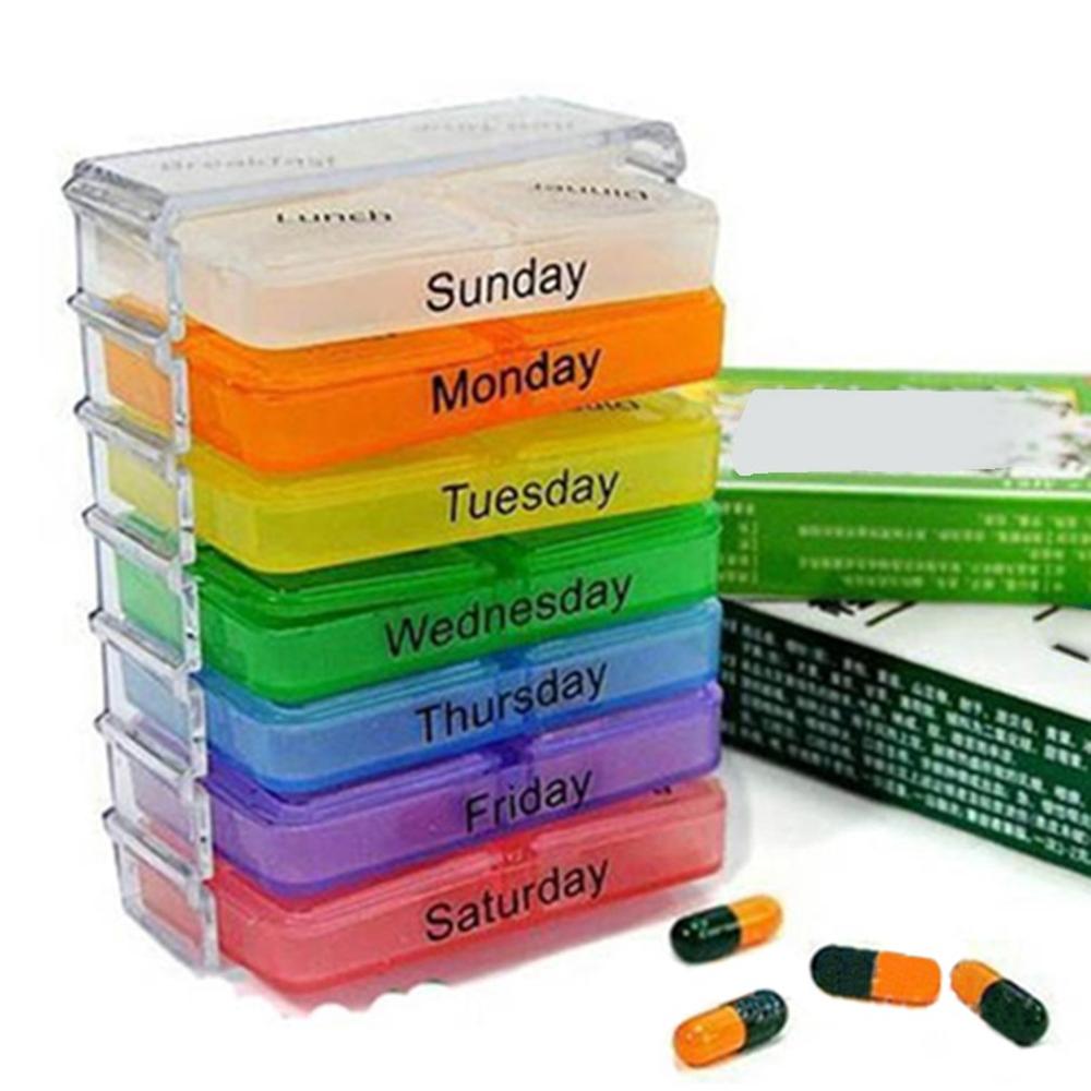 Kleine Pillendoos Draagbare Een Week Verzegelde Geneeskunde Doos 7-Layer Vouwen Kleine Pillendoosje Geneeskunde Opslag Tablet Container