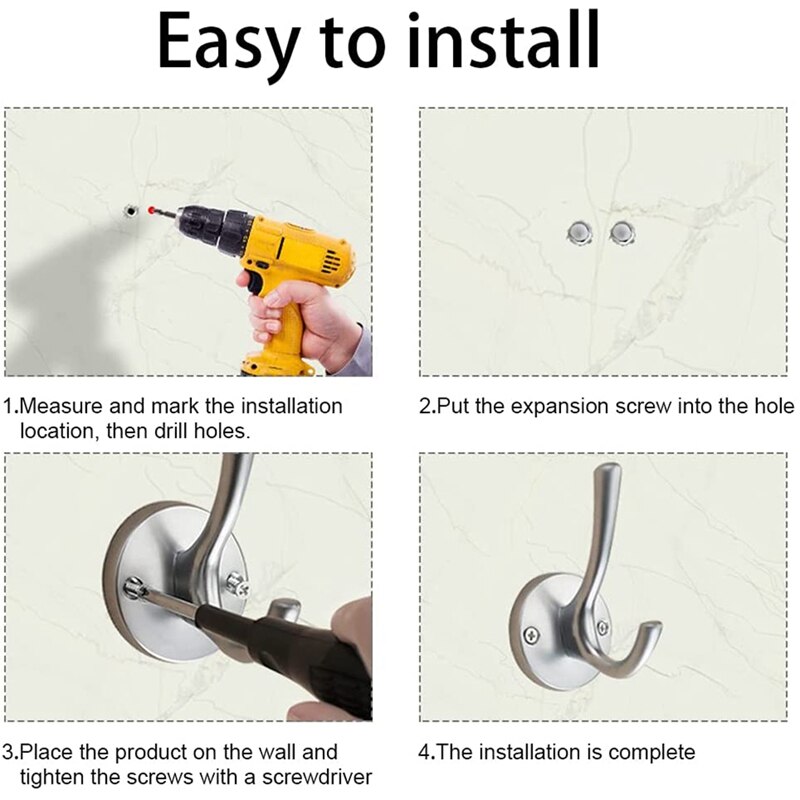 Coat Hooks 2 Pack Bathroom Hooks for Wall Robe Hook Decorative Metal Closet Hooks for Hanging Coats and Hat Hooks