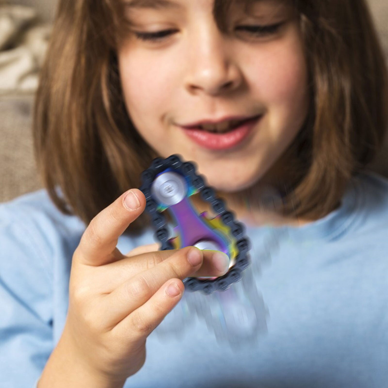 Fidget Toys Gears Chain Fidget Spinner Antistress Anxiety Bike Chain Fidget Toy Fingertip Sprocket Flywheel Sensory Toys