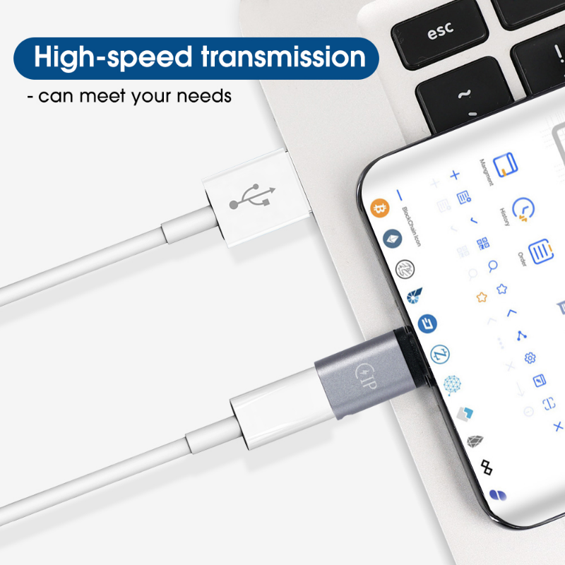 Uniwersalny adapter do ładowania telefonu typu C. Konwerter kabla Lightning żeński na USB C męski Złącze szybkiego ładowania