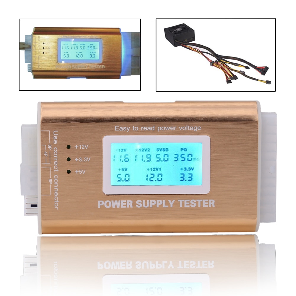 Digitale Lcd Pc Voltagetester 20/24 Pin 4 Psu Atx Btx Itx Sata Hdd Harde Schijf Pci-E Grafische Voeding Robuuste voltage Tester