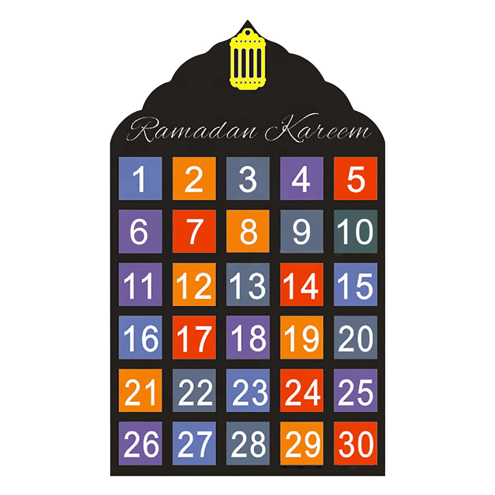 Mubarak Eid decoración Ramadan Mubarak tela cuenta regresiva calendario decoraciones Ramadán para casa Ramadán musulmán Kareem T2G