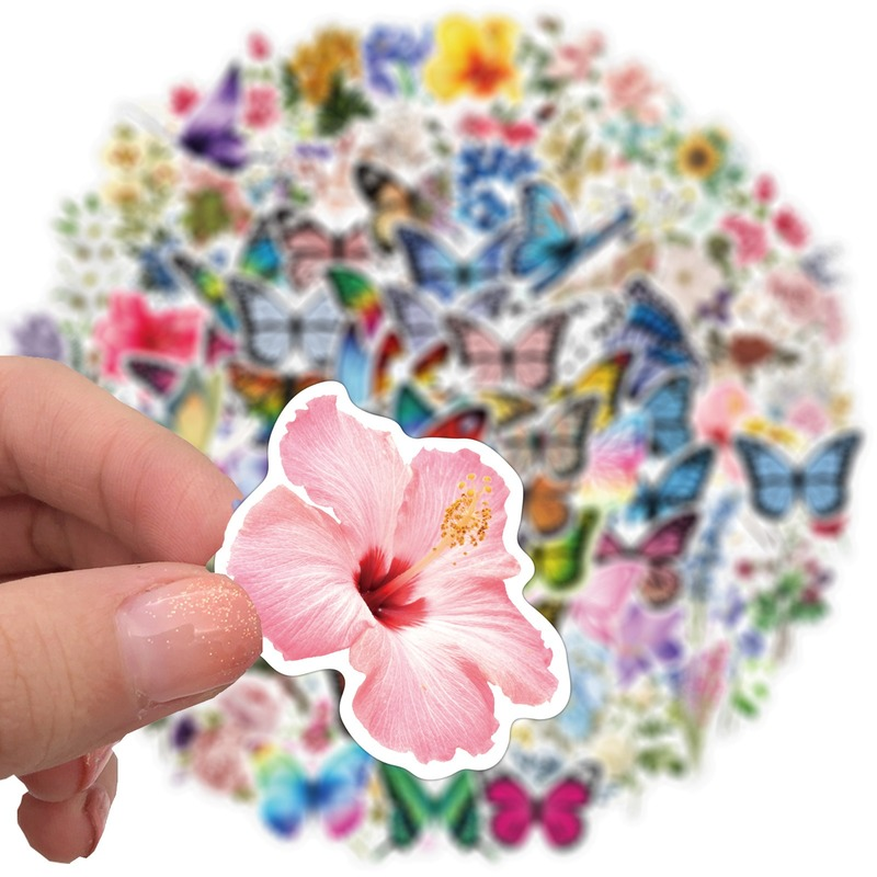 10/50/100 pièces papillon fleur Graffiti autocollants dessin animé guitare coque de téléphone Pad valise tasse Scrapbook journal Skateboard voiture