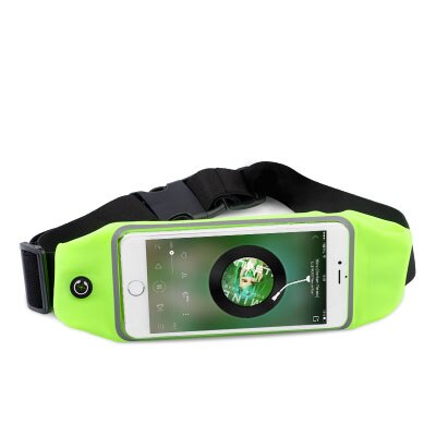 LYBALL Running Waist Bag Pocket Outdoor Sports Bag Belt Pack Phone Case Cover for iPhone 8 7 6 5S SE 5 Samsung S6 Smartphne 5": Fluorescent green