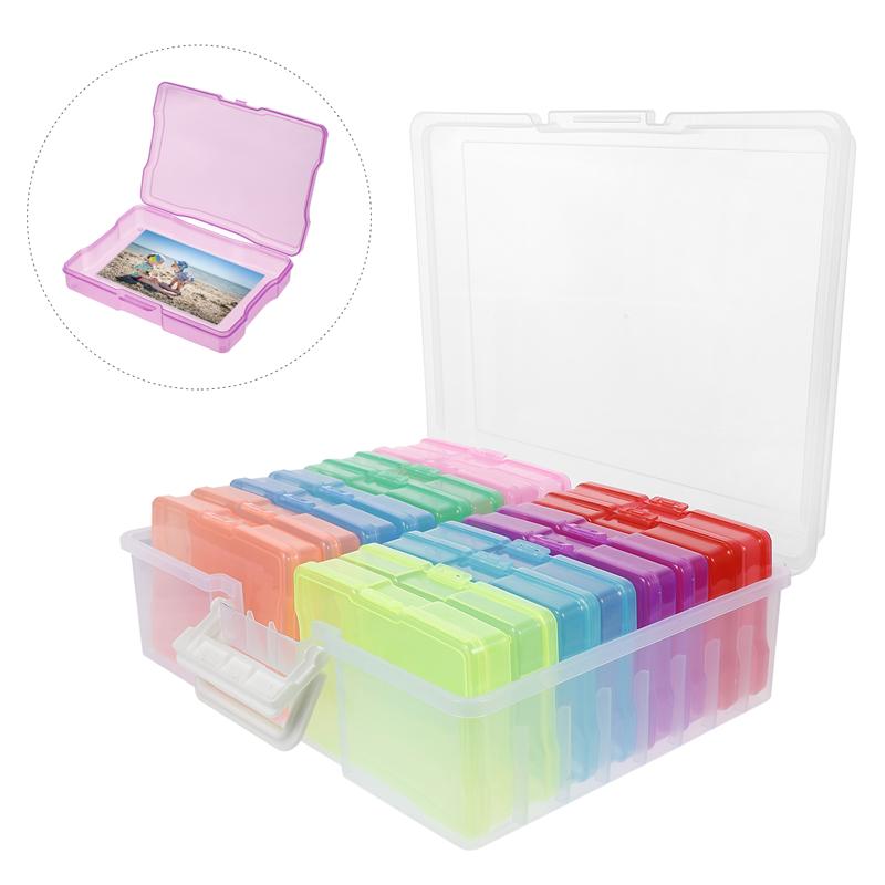 1 Set Photo Craft Case 4x6 pollici pratico contenitore per foto in plastica Organizer Box