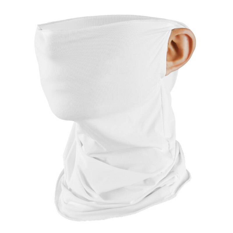 Motorcycle Proctect Cycling Face Mask Anti-UV Neck Hood Half Face Breathable Dustproof Headband Triangle Sport Scarf: white