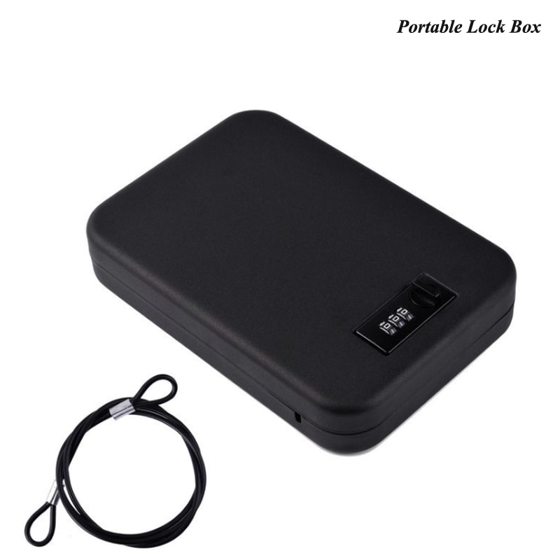 Portable Safe Key Car Interior Valuables Storage Box Steel Safe Car Safe Lockbox