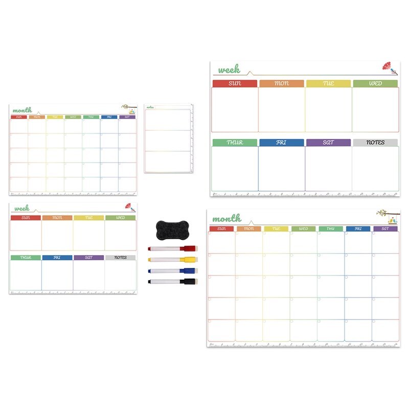 Dagelijkse Week Maand Plan Magnetische Kalender Whiteboard Sticker Flexibele Bericht Notities Boord Koelkast Stickers Set Thuis Decore