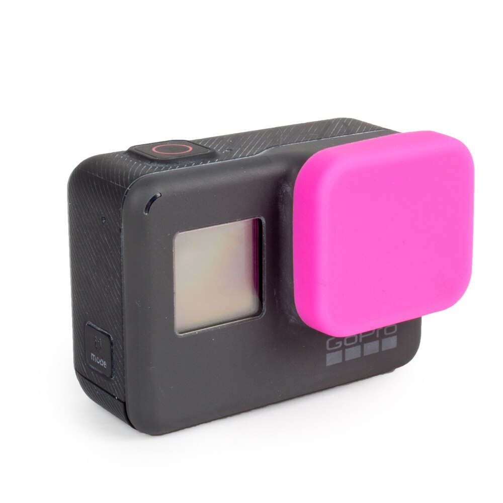 Tapa protectora de la Lente de la cubierta de silicona suave de 8 colores Probty para GoPro Hero 5 Black Camera Go Pro 5 Accesorios: Rose Red