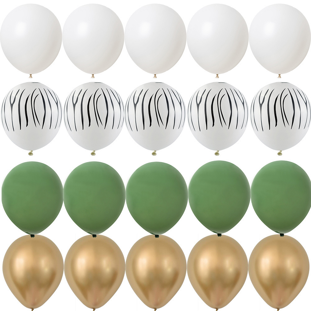 20 stks 12 inch Tijger/Luipaard/Giraffe Patroon Ballon Set voor Kinderen Wild Dier Jungle Safari Verjaardagsfeestje decoratie Benodigdheden: Marble