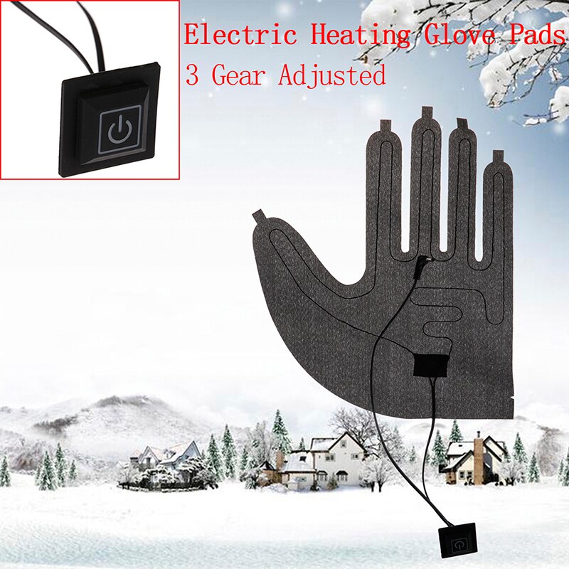 Luva elétrica portátil de aquecimento, 5v para motocicleta, anti-adesivo, inverno, térmica, acessórios com dedos quentes, dobrável