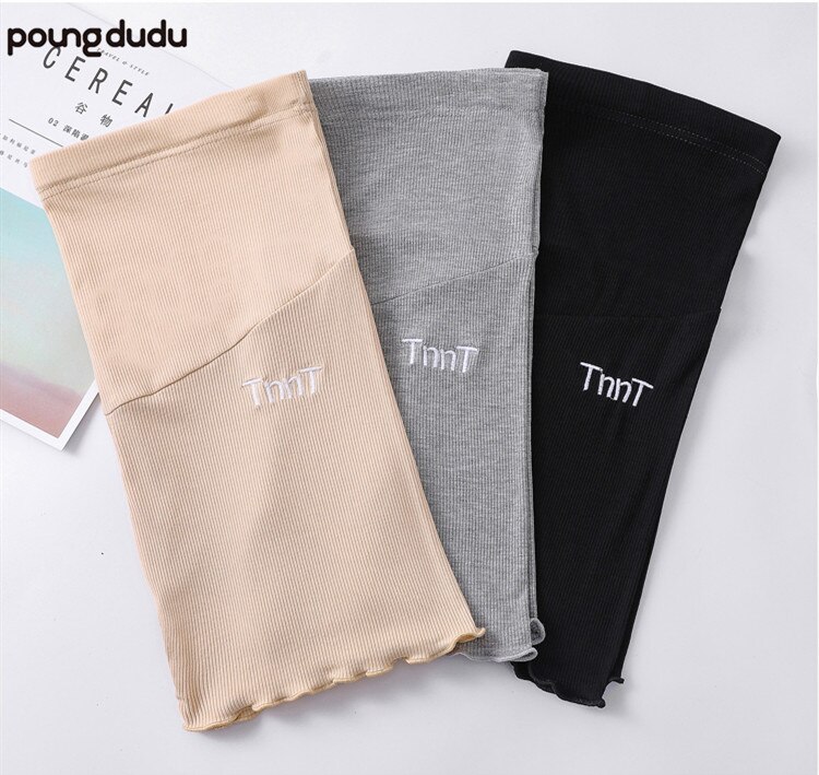 Poungdudu barsel gravide kvinder maveløft sommershorts gravide sikkerhedsbukser maveløft broderi anti-belysning